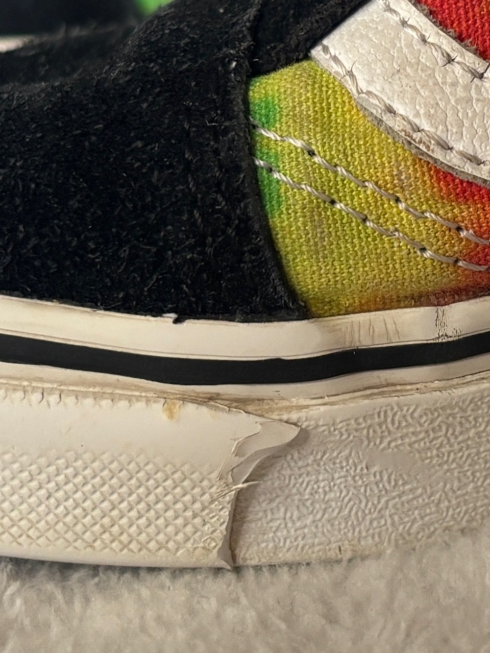 Vans Old Skool Tie Dye Sneakers Youth 3 / Women’s 5 Rainbow Black White - Picture 10 of 10